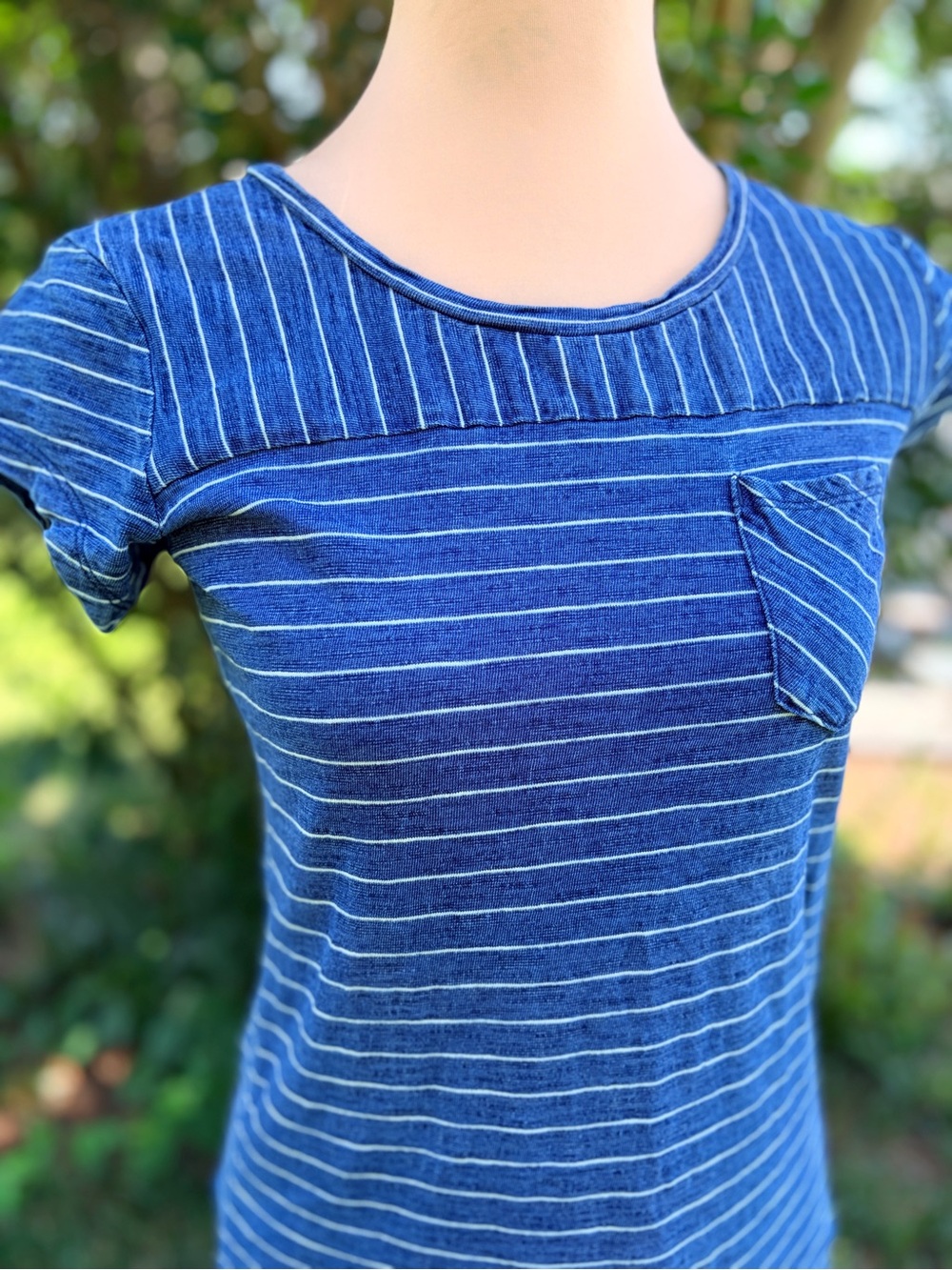 Orvis XS Blue Striped Maxi Dress short sleeve summer women’s junior girls - Picture 2 of 5